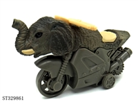 ST329861 - Friction Wild Animal Stunt Motorcycle-Elephant