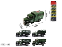 ST331433 - PULL BACK DIE CAST MILITARY CAR