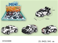 ST333998 - PULL BACK DIE CAST SPORTS CAR WITH WATER TRANSFER PRINTING(MIXED 4 KINDS,12PCS/BOX)