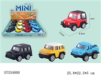 ST334000 - PULL BACK DIE CAST OFF-ROAD CAR(MIXED 4 KINDS,12PCS/BOX)