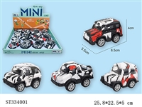 ST334001 - PULL BACK DIE CAST OFF-ROAD CAR WITH WATER TRANSFER PRINTING(MIXED 4 KINDS,12PCS/BOX)