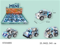 ST334005 - PULL BACK DIE CAST CITY CAR WITH WATER TRANSFER PRINTING(MIXED 4 KINDS,12PCS/BOX)