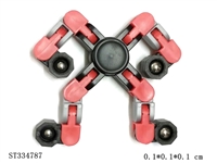 ST334787 - 减压四角陀螺机器人4节链条 带钢珠 颜色随机混装 多色【英文包装】