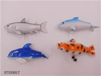 ST335017 - 上链游水鱼(鲨鱼、海豚、琼鱼、海狮4款混装)