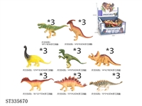 ST335670 - 24PCS 8款6寸恐龙 塑料【英文包装】