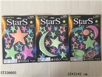 ST336605 - Three types of luminous color stars and moons