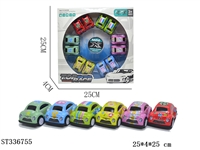 ST336755 - 12只装Q版甲壳虫合金铁皮回力车1：64