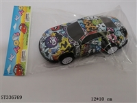 ST336769 - 1只装合金铁皮涂鸦回力车1：48