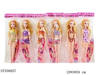 ST336827 - 11.5 INCH DOLL WITH 11 JOINTS & 3D EYES & SWIMSUIT & SURFBOARD (MIXED 6 KINDS)