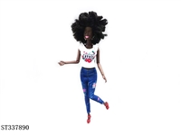 ST337890 - 11.5 INCH DOLL WITH AFRO HAIR (BLACK SKIN)