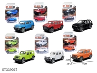 ST339027 - 6款式越野款合金车 回力 1:60 黑轮 金属【英文包装】